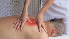Deep tissue massage to Rhomboids